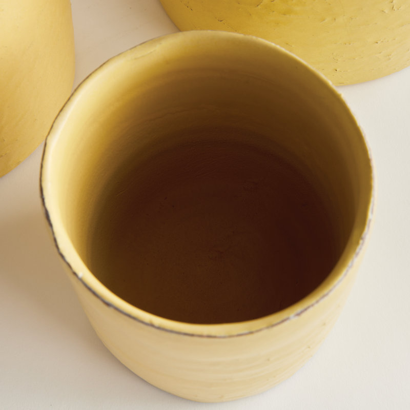  Ensemble de cache-pots en céramique 3 pièces Studio, Jaune