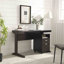 Bureau à domicile avec panneau de modestie et classeur détaché sur roulettes verrouillables avec deux tiroirs avec tiroir et classeur