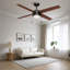 Ventilateur de plafond noir mat Jet4 52 "avec pales réversibles en noyer / noir, lumière DEL-1854644946-1854644949