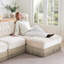 Velours beige doux avec frange à pampilles et capitonnage à boutons, assemblage facile pour le salon, frange capitonnée modulaire, aires de repos idéales