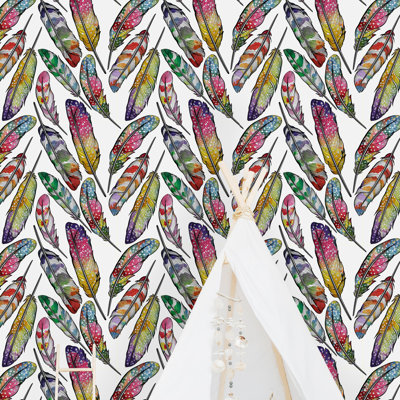 Rouleau de papier peint auto-adhésif Feathers