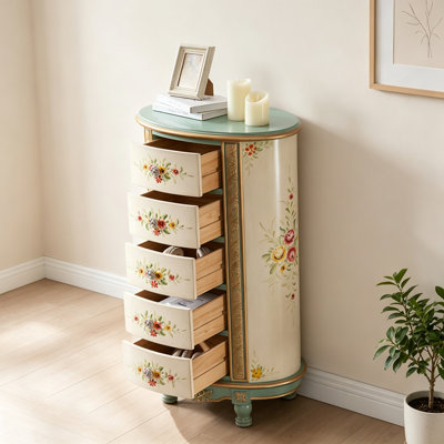 Retro Distressed Painted Solid Wood Accent Chest