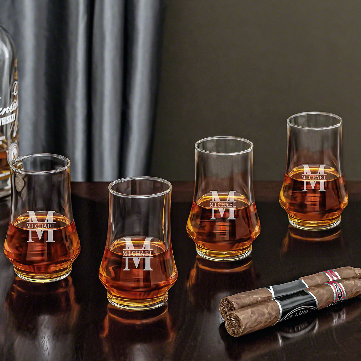 Latitude Run Double Wall Whiskey Glasses - Hexagon Design - Set of 4 - 300 ml - Elegant Whiskey Glasses for Scotch, Single Malt - Old Fashioned Glass