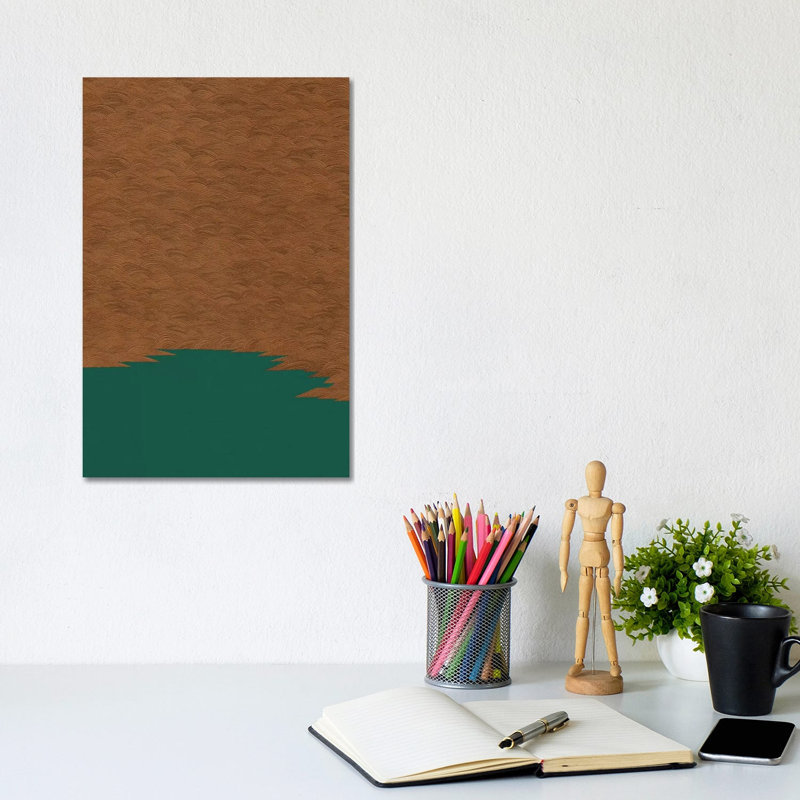 Copper And Green Abstract by Orara Studio - Wrapped Canvas Gallery-Wrapped Canvas Giclée, 20.32 cm H x 30.48 cm W