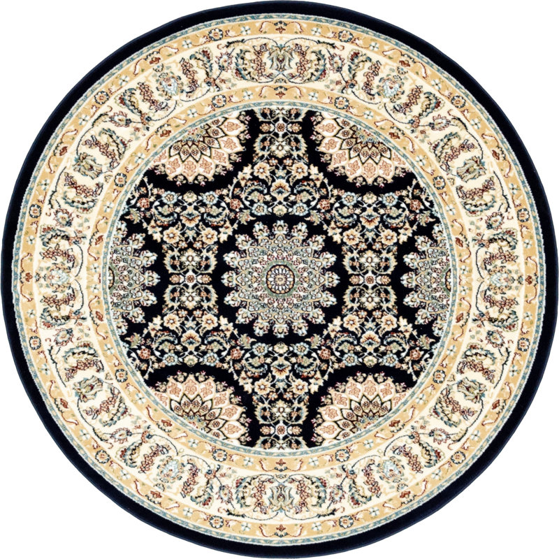 Tapis oriental bleu marine Jackson, Rond 10 pi