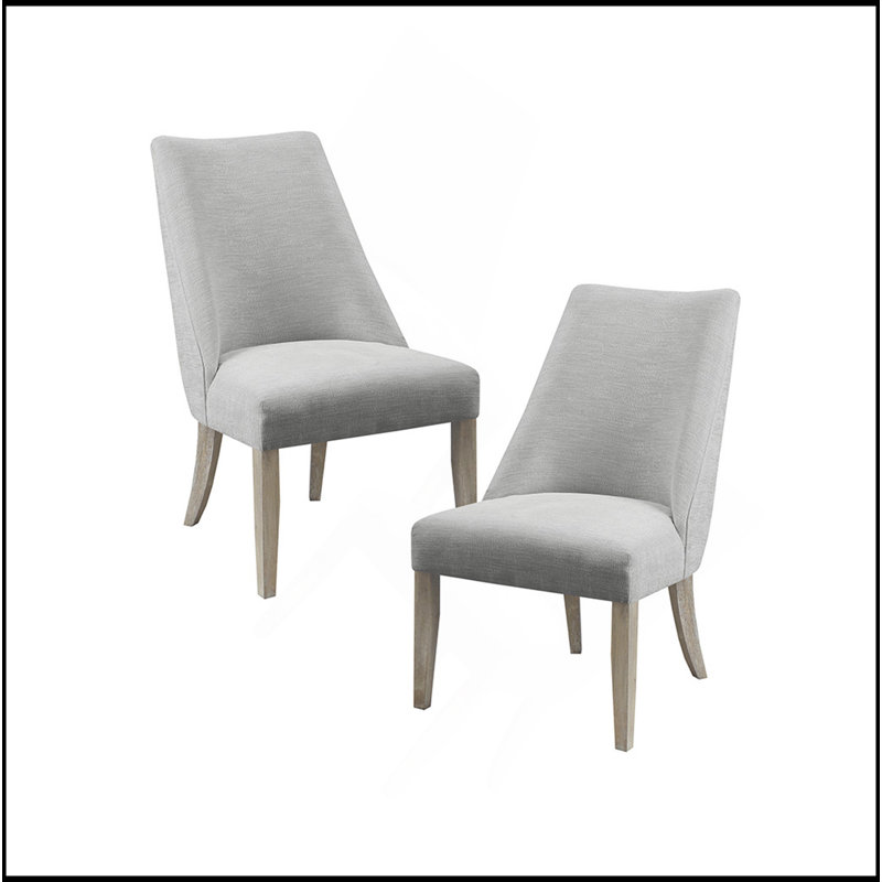Ensemble de 2 chaises de salle à manger rembourrées, Gris clair