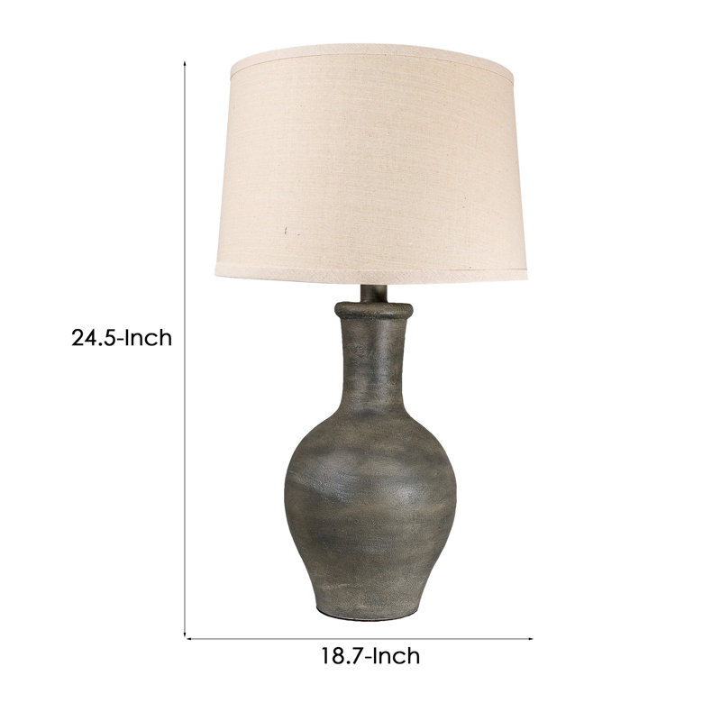 Llyr Ceramic Lamp, Gray