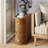 Farmhouse Burl Finish 3-Drawer Wood  End Table With Back Storage Space