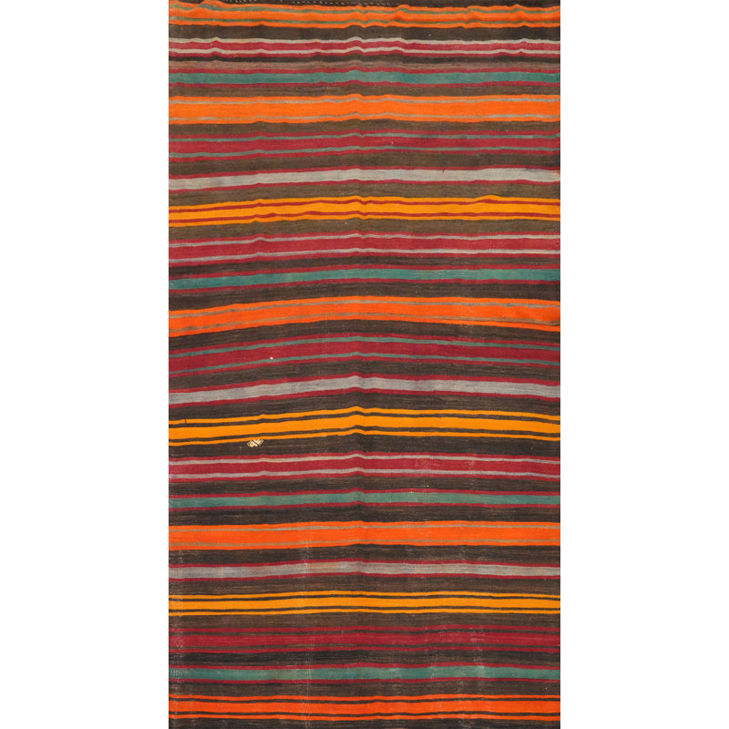 Tapis rayé en laine 7 x 11