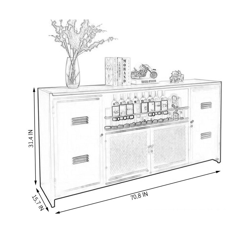 Kazden 55.11'' Sideboard, 31.49" H x 70.86" W x 15.74" D