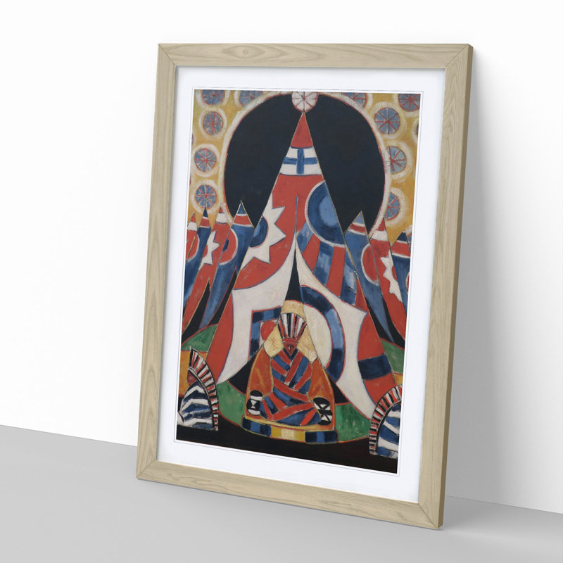 American Indian Symbols by Marsden Hartley - Picture Frame Graphic Art, Oak Framed, 48cm H x 36cm W x 2cm D