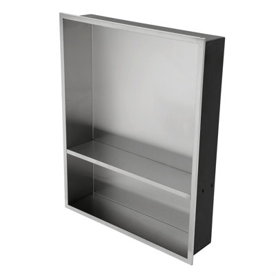 21" X 17" Stainless Steel Shower Niche Double Shelf