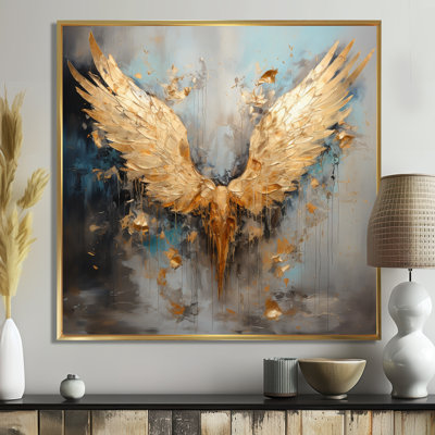 «Angel Angel Radiance Golden Angel Wings II - Wings Angel», reproduction d'art murale