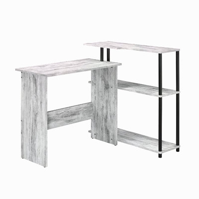 Rectangular Writing Desk With Side Shelf