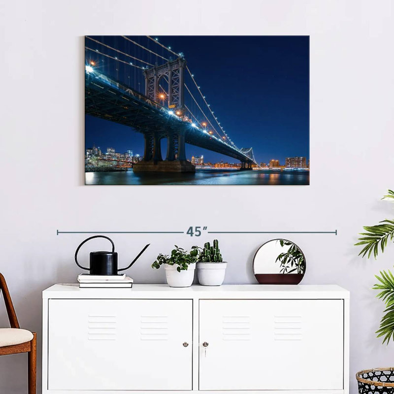 Lilie NYC Bridge At Night, H 24 po x l 36 po