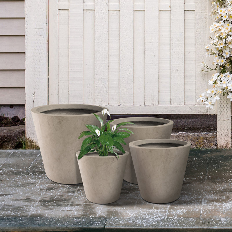 Concrete planter pot, Light Gray
