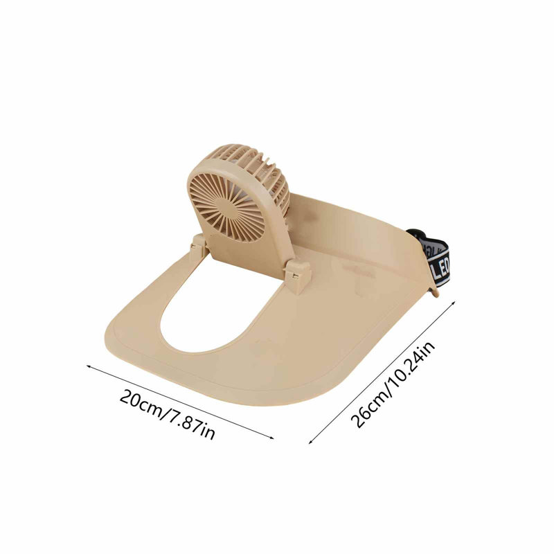 Ventilateur encastré avec protection pour chapeau en forme de ventilateur kndndieu, Khaki