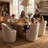 Upholstered Swivel Dining Chair, Boucle Fabric Barrel Kitchen Chair, Wingback Side Chair, Vanity Chair-513384090