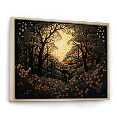 «Countryside Romance Magical Full Moon Trees», reproduction sur toile