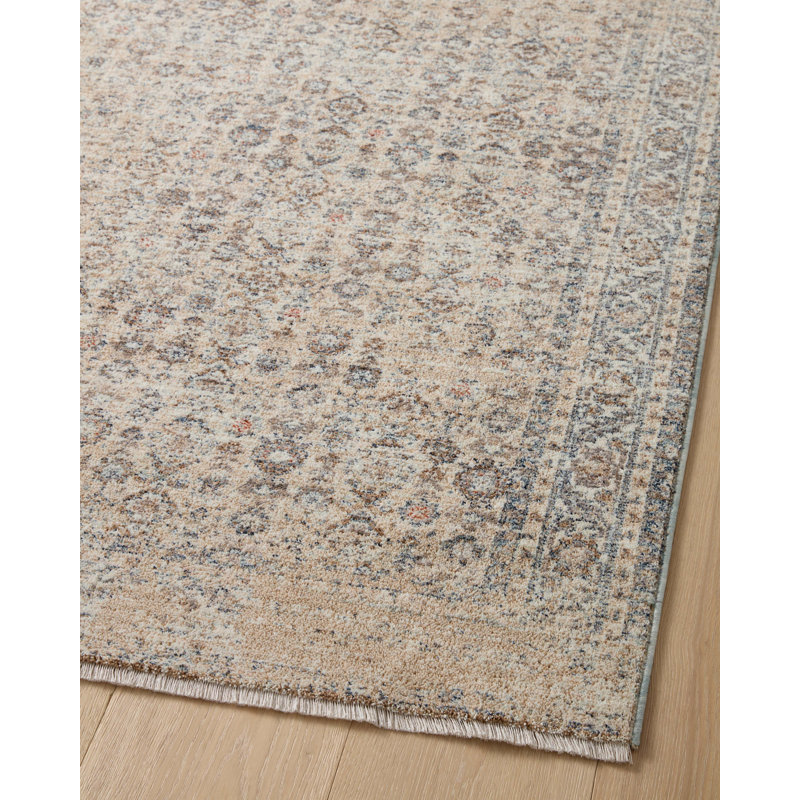 Tapis beige / denim Angela Rose x Loloi Blake, Rectangle 6 pi 7 po x 9 pi 10 po