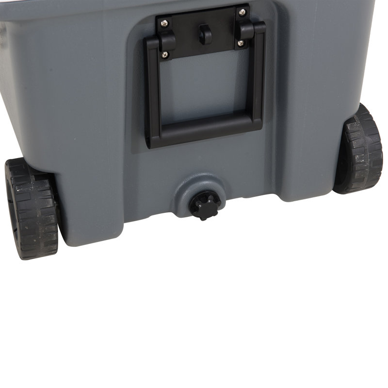 60-Quart Castlerock Gray Solar Cooler with Wheels and Handle