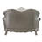 Adison Vintage Bone White Tufted Loveseat with Accent Pillows