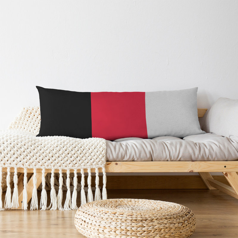Oreiller de corps en polyester / polyester Arizona Football Stripes, Acuff , Rouge moyen / blanc