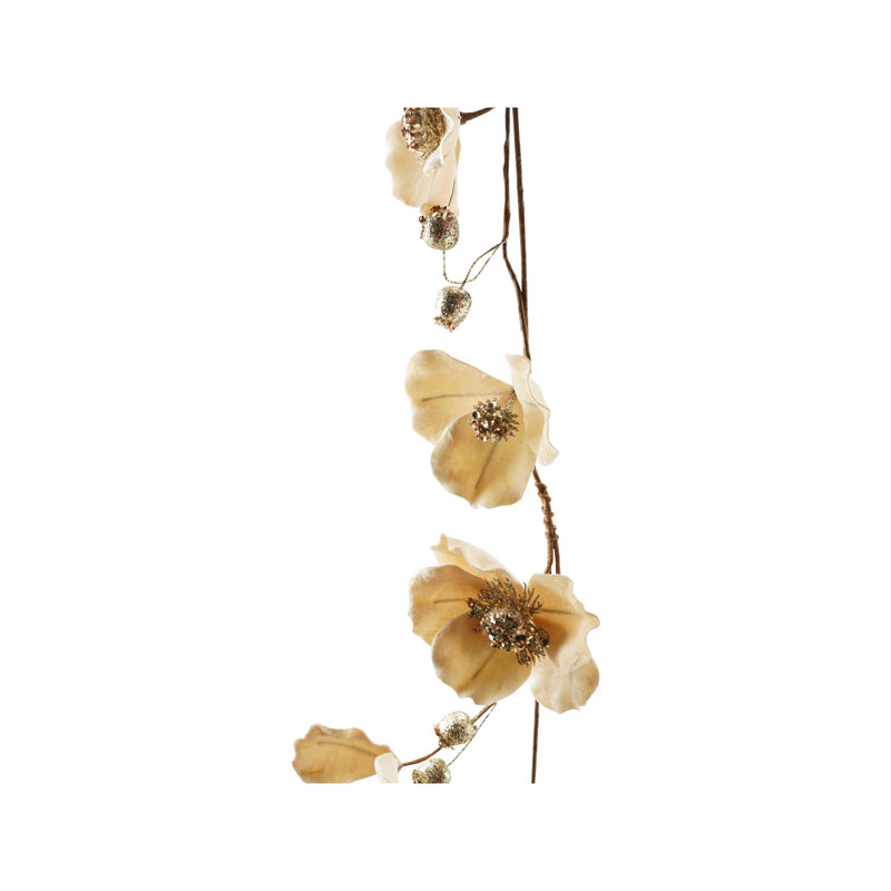 Blush Magnolia Garland with Glittered Jewels