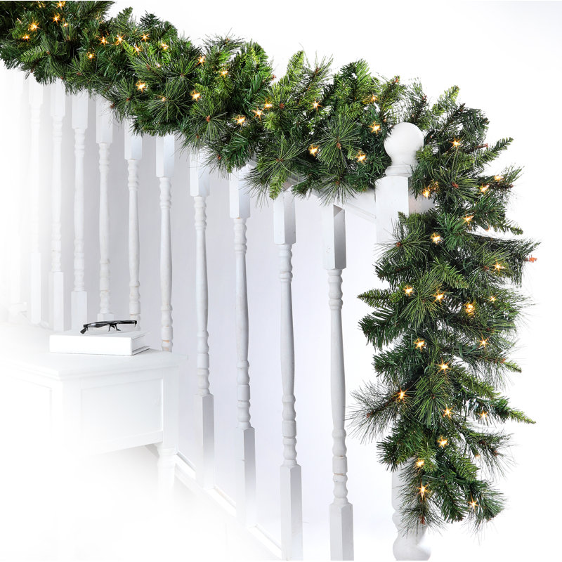 108'' in. Lighted Faux Pine Garland