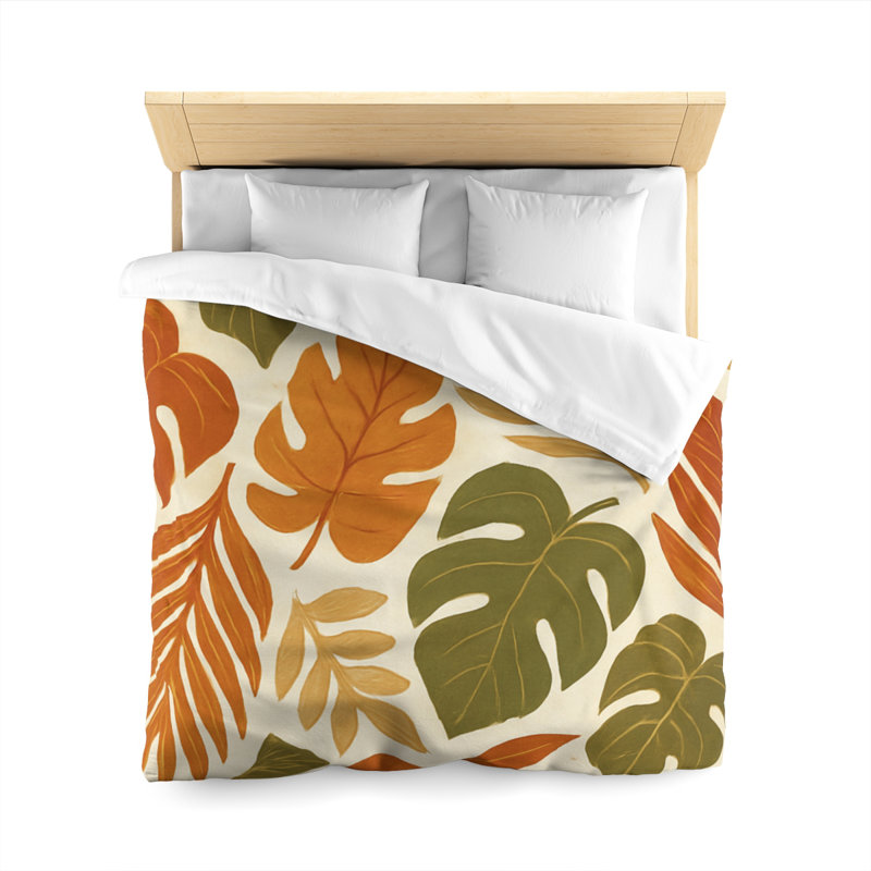 Microfiber Duvet Cover Boho Style, Design 64, Queen Duvet Cover, White