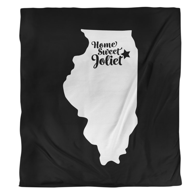 Housse de couette simple illinois Joliet, Housse de couette simple TG, Noir, Microfibre