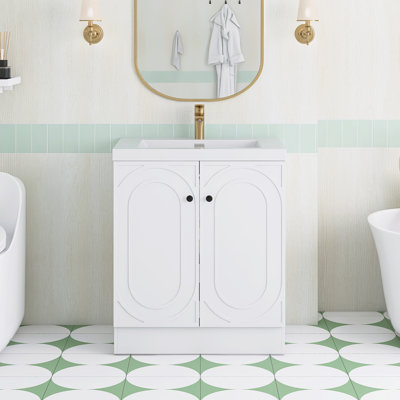 Ensemble de meuble-lavabo autoportant 29,5 po avec plateau en résine 29,5 po