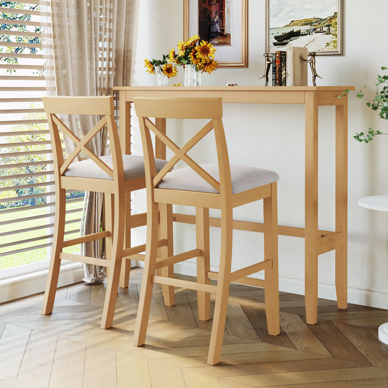 48"Rectangular Wood Bar Height Dining Set