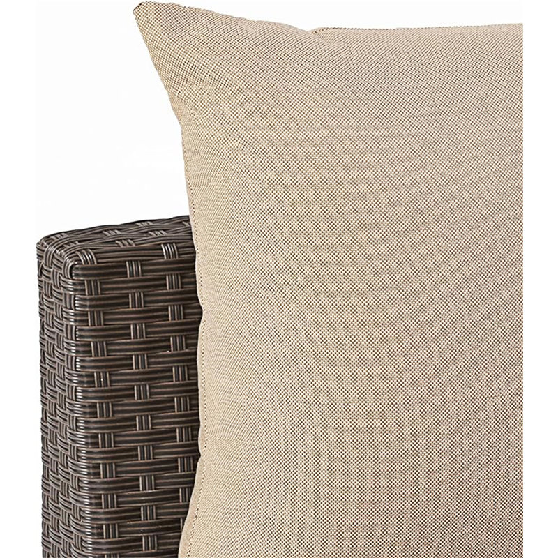 Ensemble de canapé modulaire d'extérieur 5 pièces 5 pièces, Brun, Brun / beige