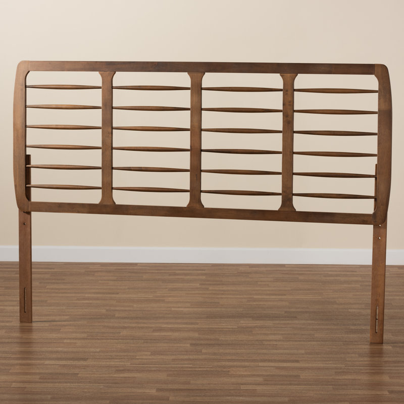 Cadian Adjustable King Size Walnut Finished Solid Wood Headboard, 50" H X 79.6" W X 0.8" D, King