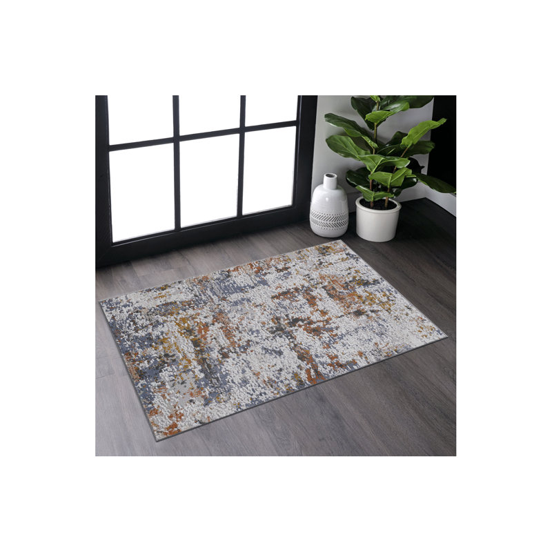 Collection 2X3 Ivory/Blue/Traditional Non-Shedding Living Room Bedroom Dining Home Office Stylish And Stain Resistant Area Rug