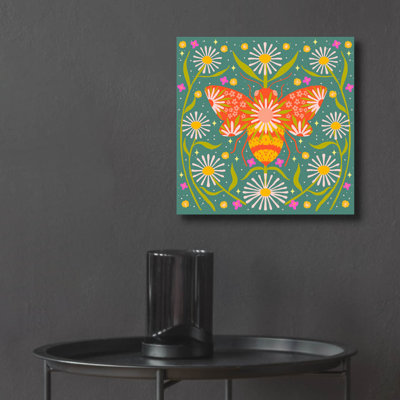 Epic Art 'Hey Honey Full Illustration'  by Rachel Hallquist Acrylic Glass Wall Art, 12" x 12"