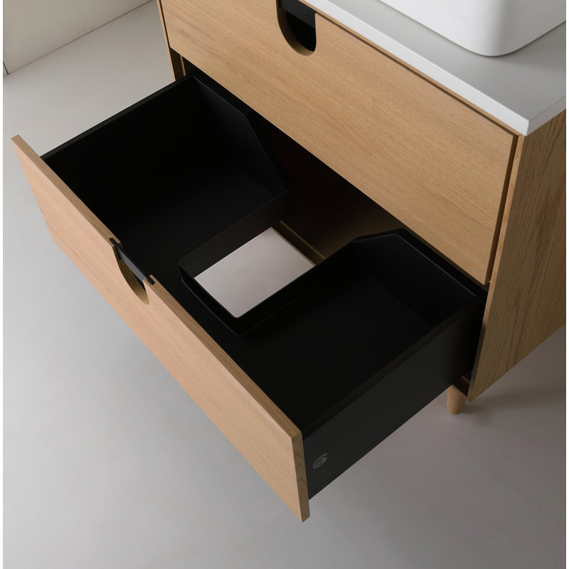 Ensemble de meuble-lavabo 29,53 po Antonina, Chêne blanchi