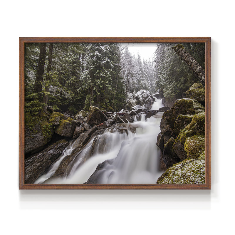 The Rush - Reproduction encadrée - Restickable, H 11 po x l 14 po, Noyer