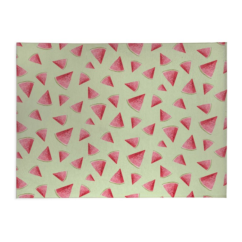 Tapis de cuisine antidérapant Summer Melon, Limette, Rectangle 5 pi x 7 pi