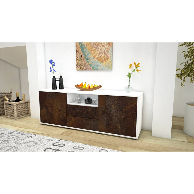 Wyche TV Stand for TVs up to 60", Rust / Matte White
