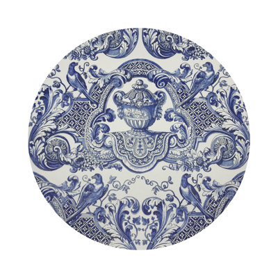 Royal Delft William and Mary Vegan Leather Round Pebble Placemat