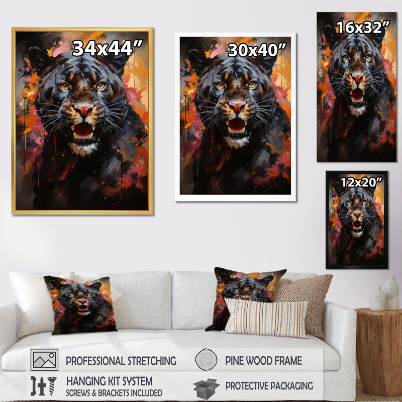 Dynamic Black Panther Spirit I, Toile tendue, H 40 po x l 30 po x P 1,5 po