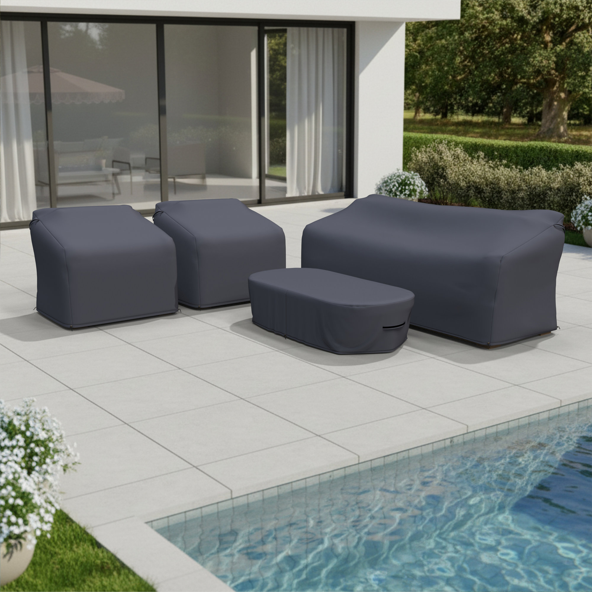 Edicott Outdoor Conversation Set Group Seating Patio Furniture Covers