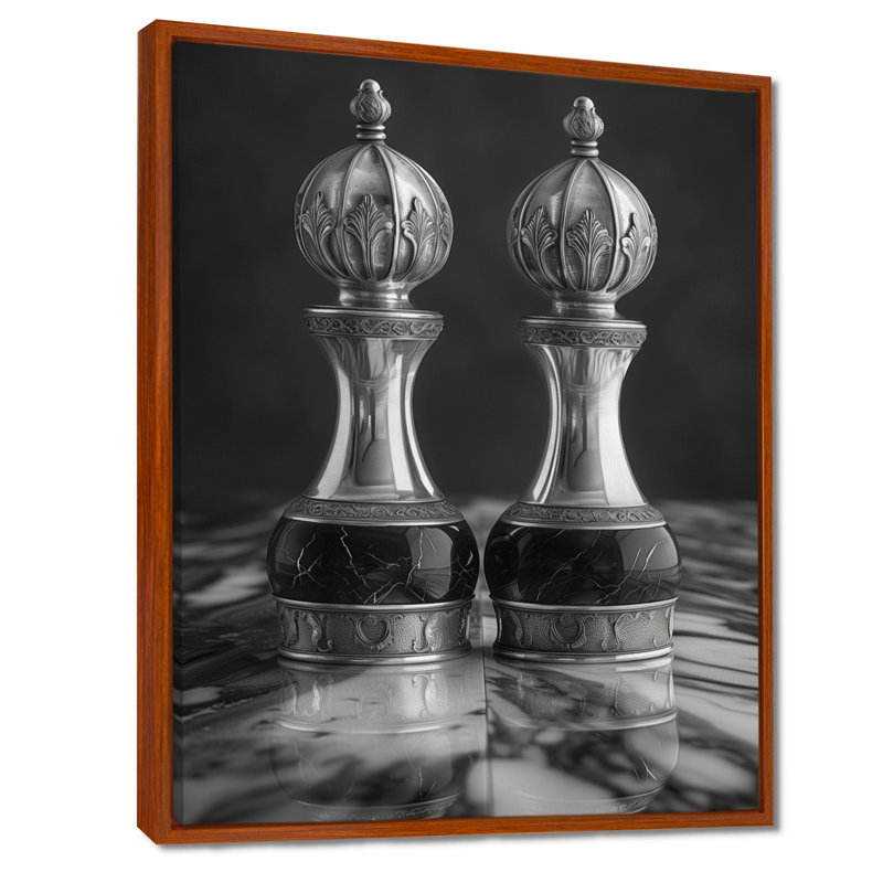Monochrome Grey Architectural Chest Photo - Monuments Wall Decor, Brown Floater Framed, 30" H x 40" W