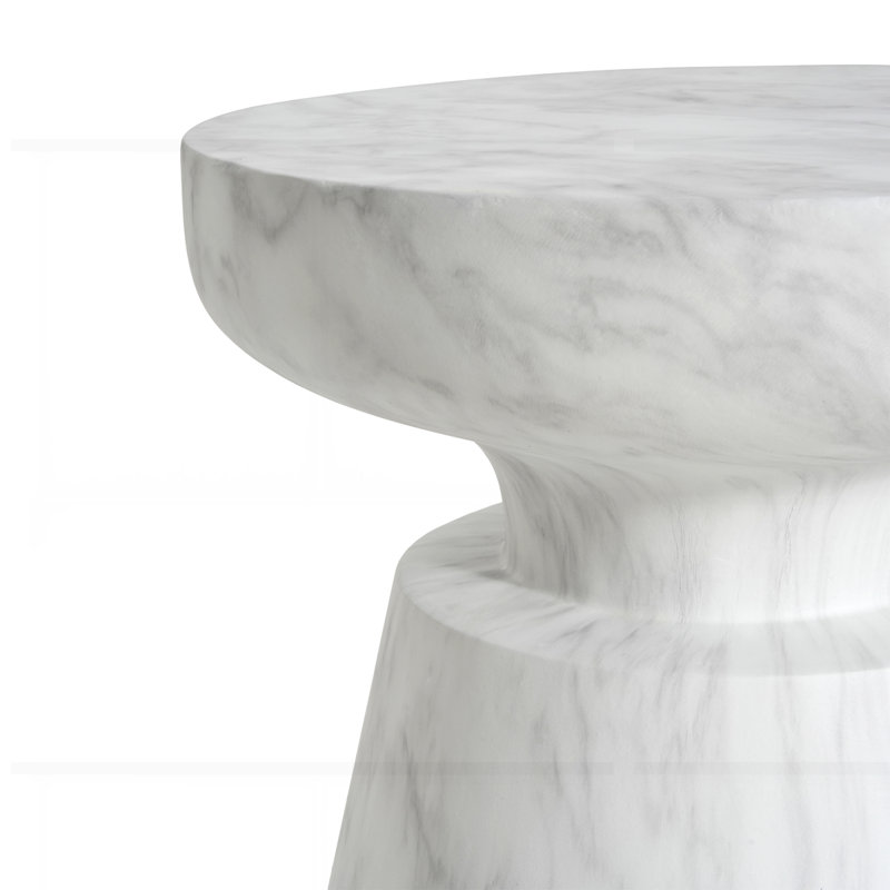 Table d'appoint d'extérieur en travertin Ponti, Blanc