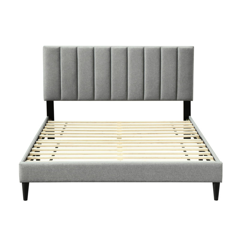 Lit double dans une boîte de chargement - gris, l 58,5 po Largeur avec le tissu, profondeur 80, hauteur 4,5