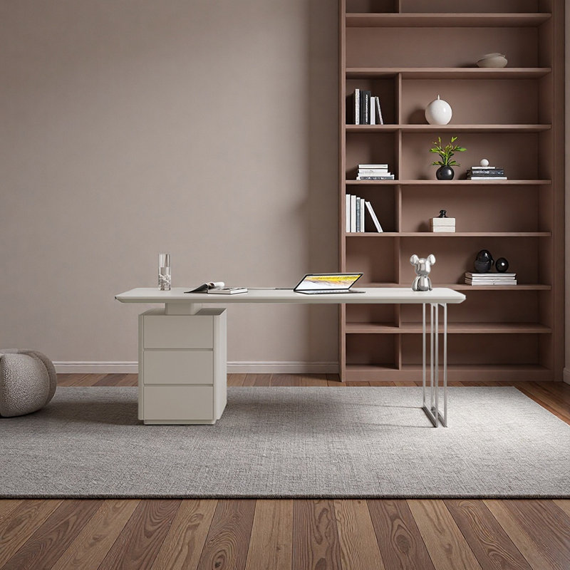 Bureau de qualité supérieure laqué, H 29,53 po x l 55,12 po x P 27,56 po, Blanc