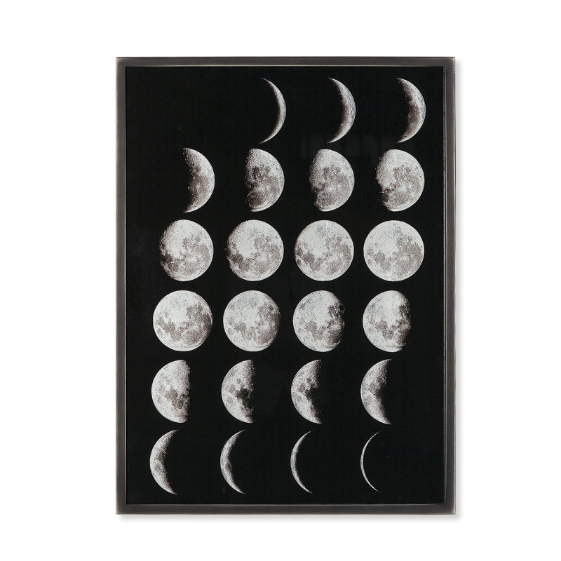 Silver Leaf Phases Of The Moon Print