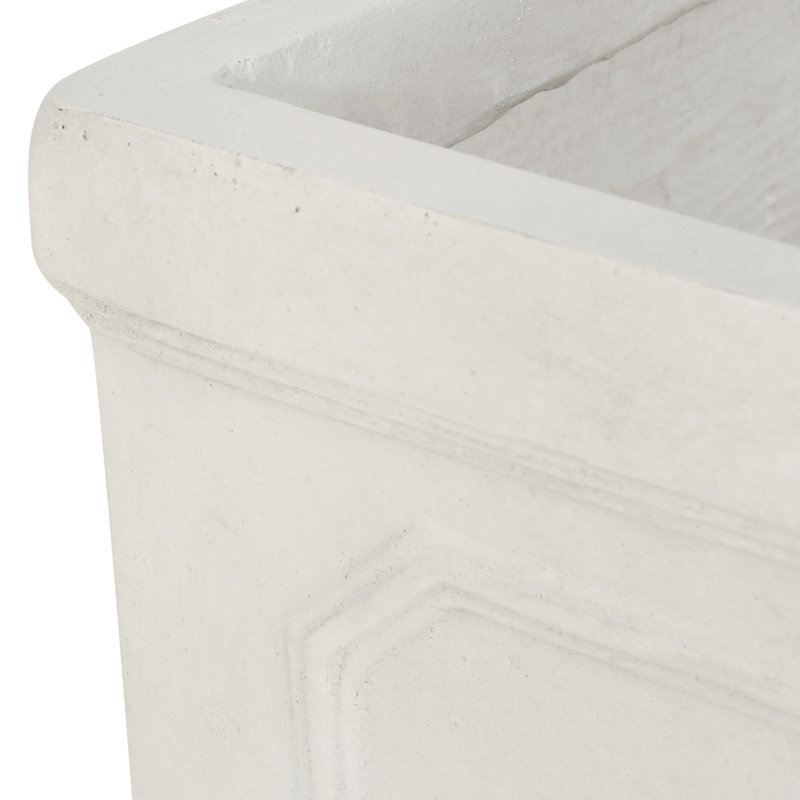 Pot à fleurs en oxyde de magnésium blanc antique pour l'extérieur - 10,43 po P x P 11,2 H, 11,18 lb, profondeur, largeur, hauteur,